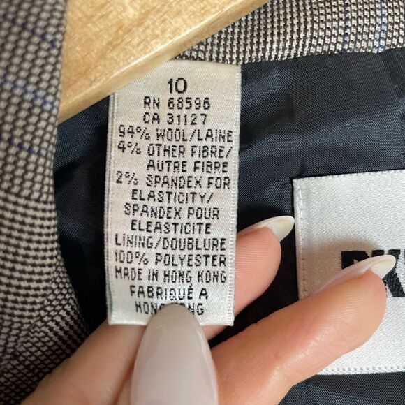 DKNY Double -Breasted Blazer Gray/Brown Wool Size 10 - Picture 9 of 14